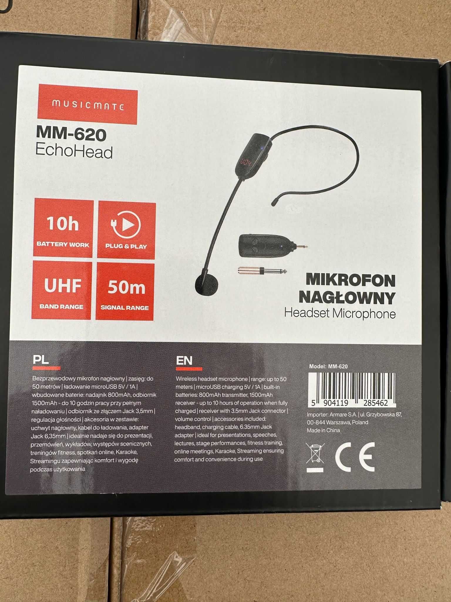 Mikrofon nagłówny MusicMate MM-620 Echohead komplet jak nowy