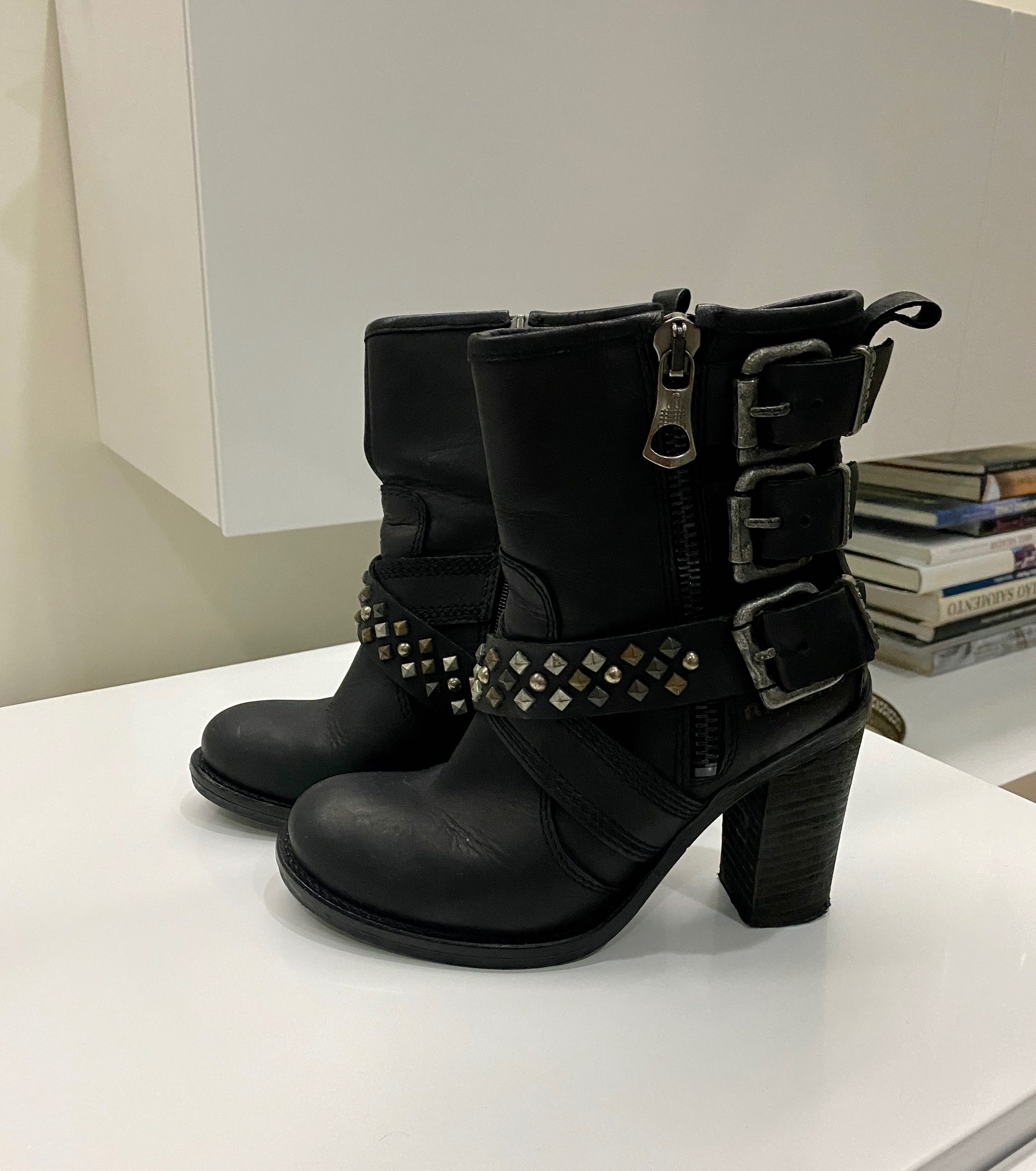 Botins biker pretas Replay tam 35