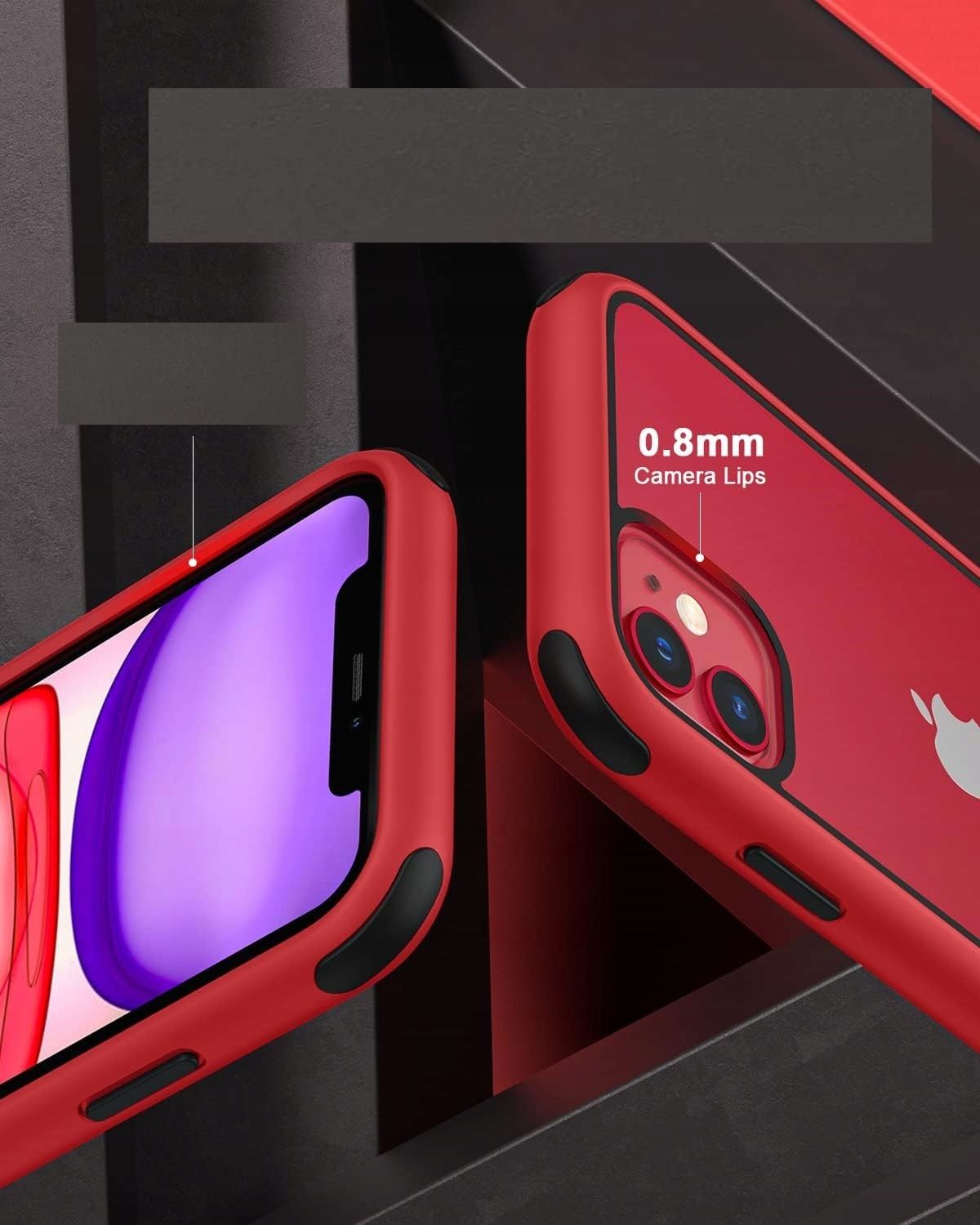 etui iphone 11 360 stopni odporny na wstrząsy pc/tpu czerwony/czarny