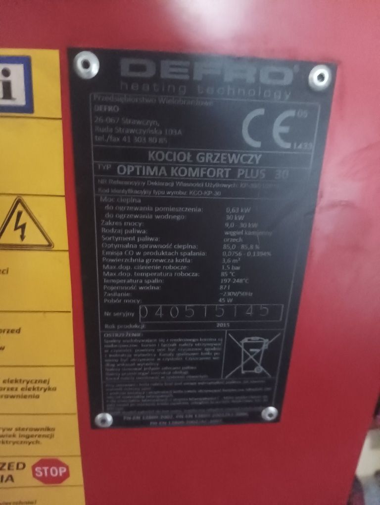 Części do pieca Defro 25/27kw