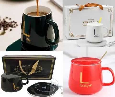 Чашка керамічна на підставці з підігрівом