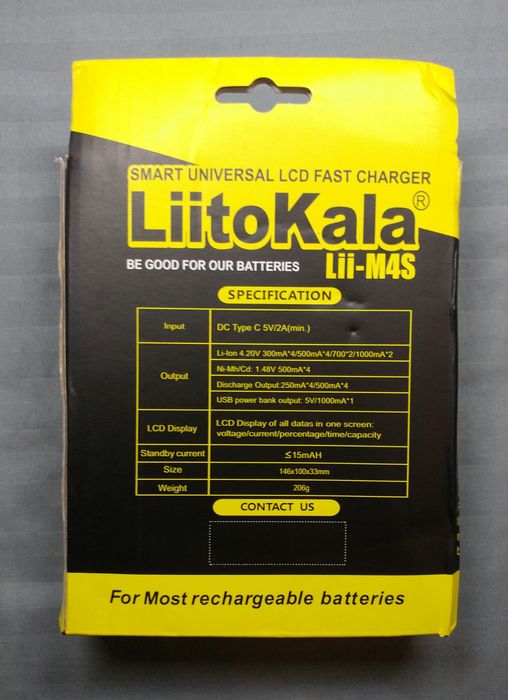 Зарядний пристрій Liitokala Lii-M4S АА ААА 18650 21700 Li-ion Ni-MH Ni