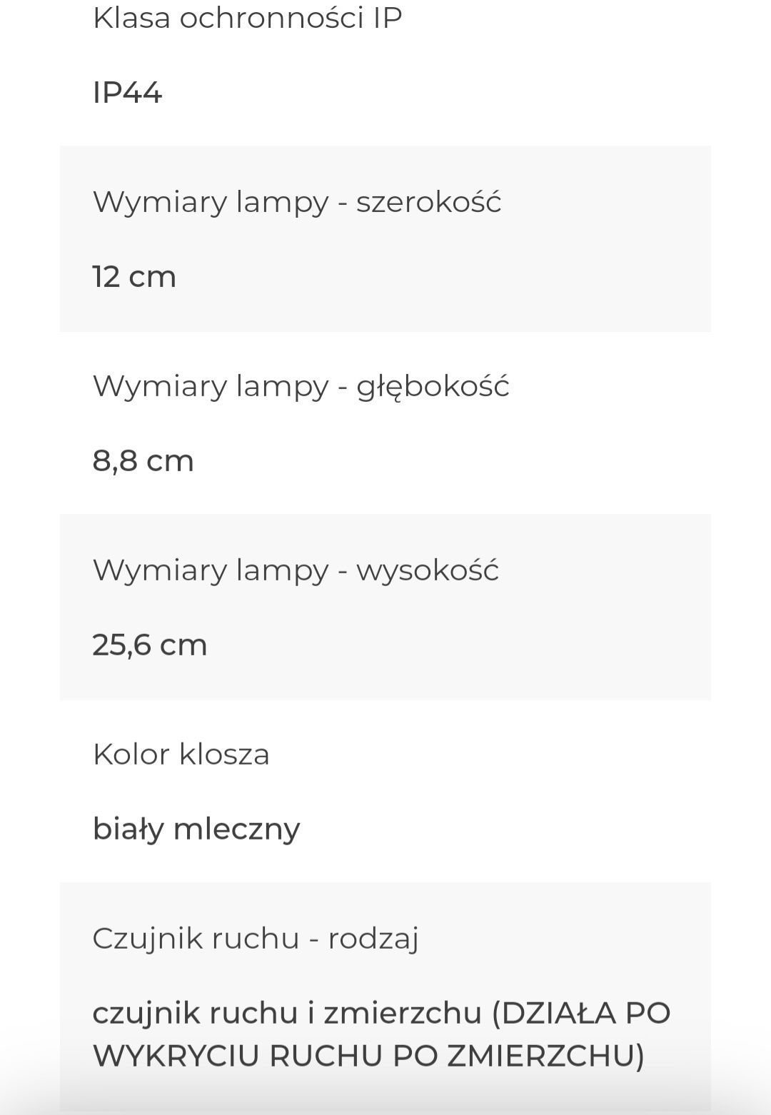 Nowa lampa/ kinkiet elewacyjny z czujnikiem ruchu i zmierzchu.