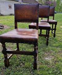 zabytkowe krzesła wykonane z litego drewna 4 sztuki