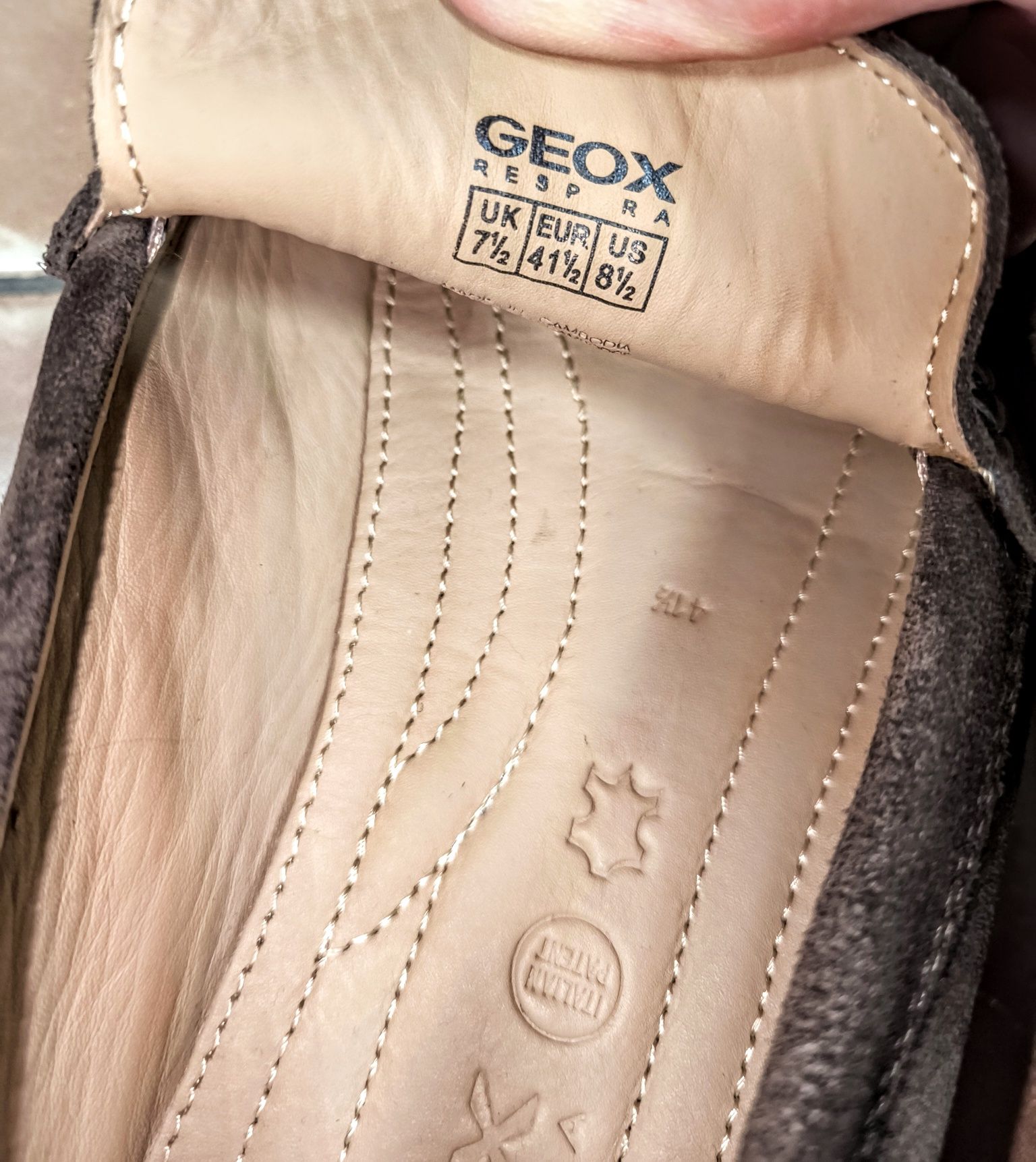 Мокасины лоферы GEOX Respira,замша, кожа, 41 р.
