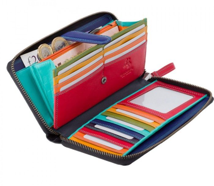 Гаманець жіночий шкіряний Visconti Iris Чорний/Мультиколор