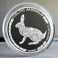 Срібна монета "Кролик" серія "Кельтські тварини", Чад, 2021