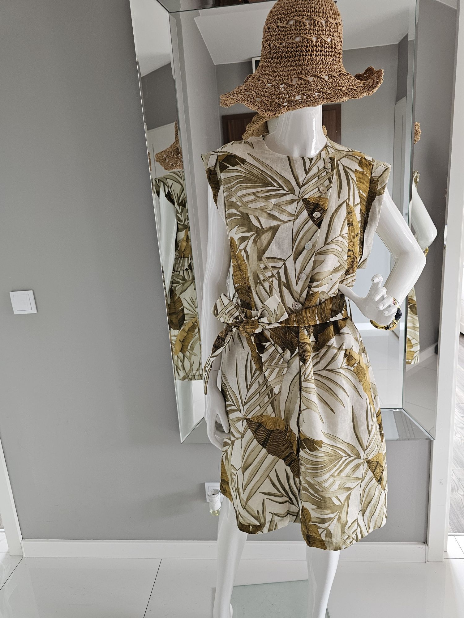 Piękna lniana sukienka Massimo Dutti rozm. M