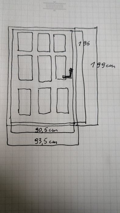 Drzwi zewnętrzne dębowe