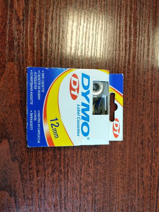 Taśma Dymo D1 12 mm czarny nadruk naklejki do drukowanie 45016 Black