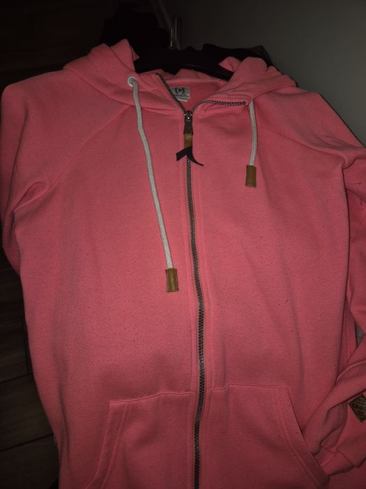 Neonowa różowa bluza z kapturem cropp rozmiar M