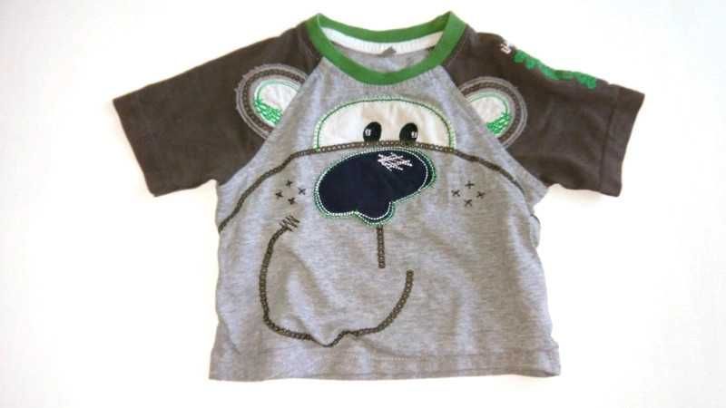 BEZ WAD T-Shirt bluzka George 6-9 miesięcy 68-74 cm aplikacja miś #145