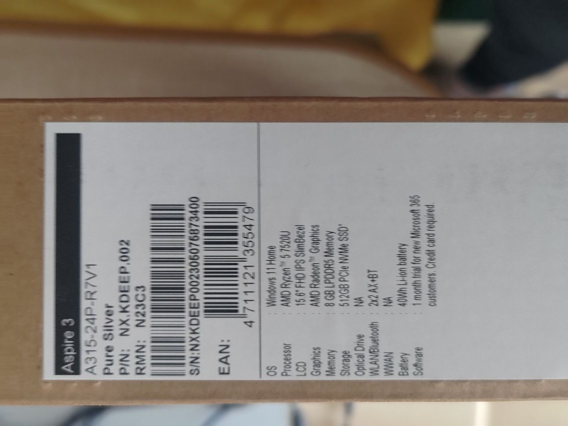 Laptop notebook Acer Aspire 3