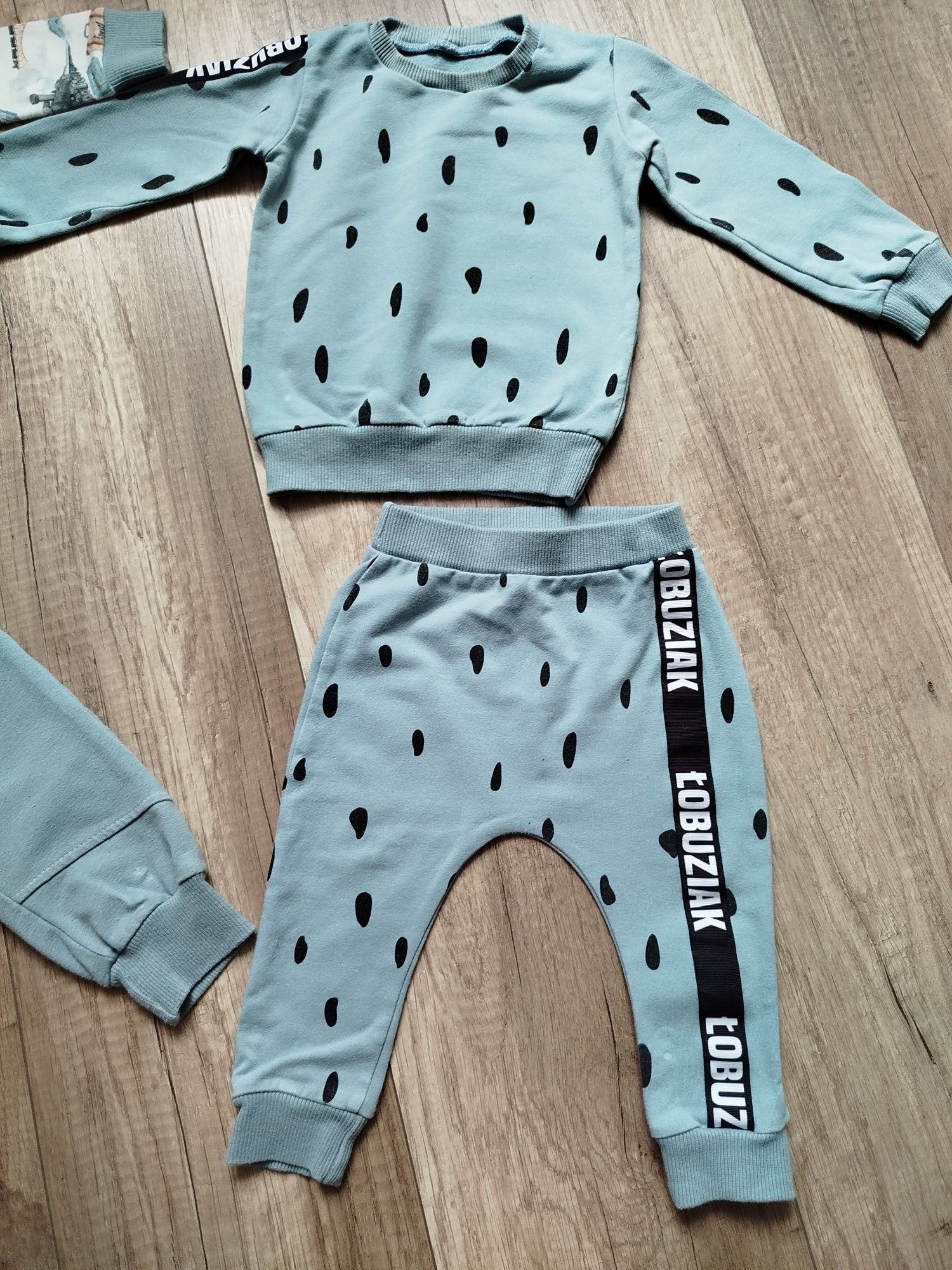 Komplet 2x zestaw bluza i spodnie, dres, Łobuziak, rozmiar 74