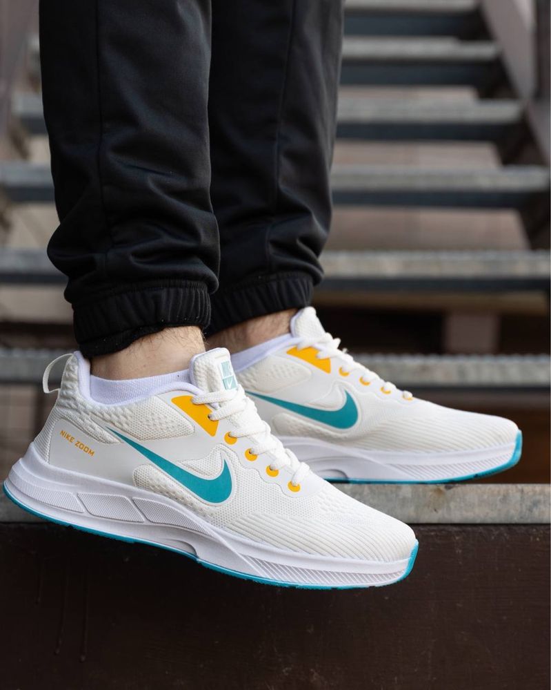 Мужские кроссовки найк зум Nike Zoom White Blue Yellow 40,41,42,43,44