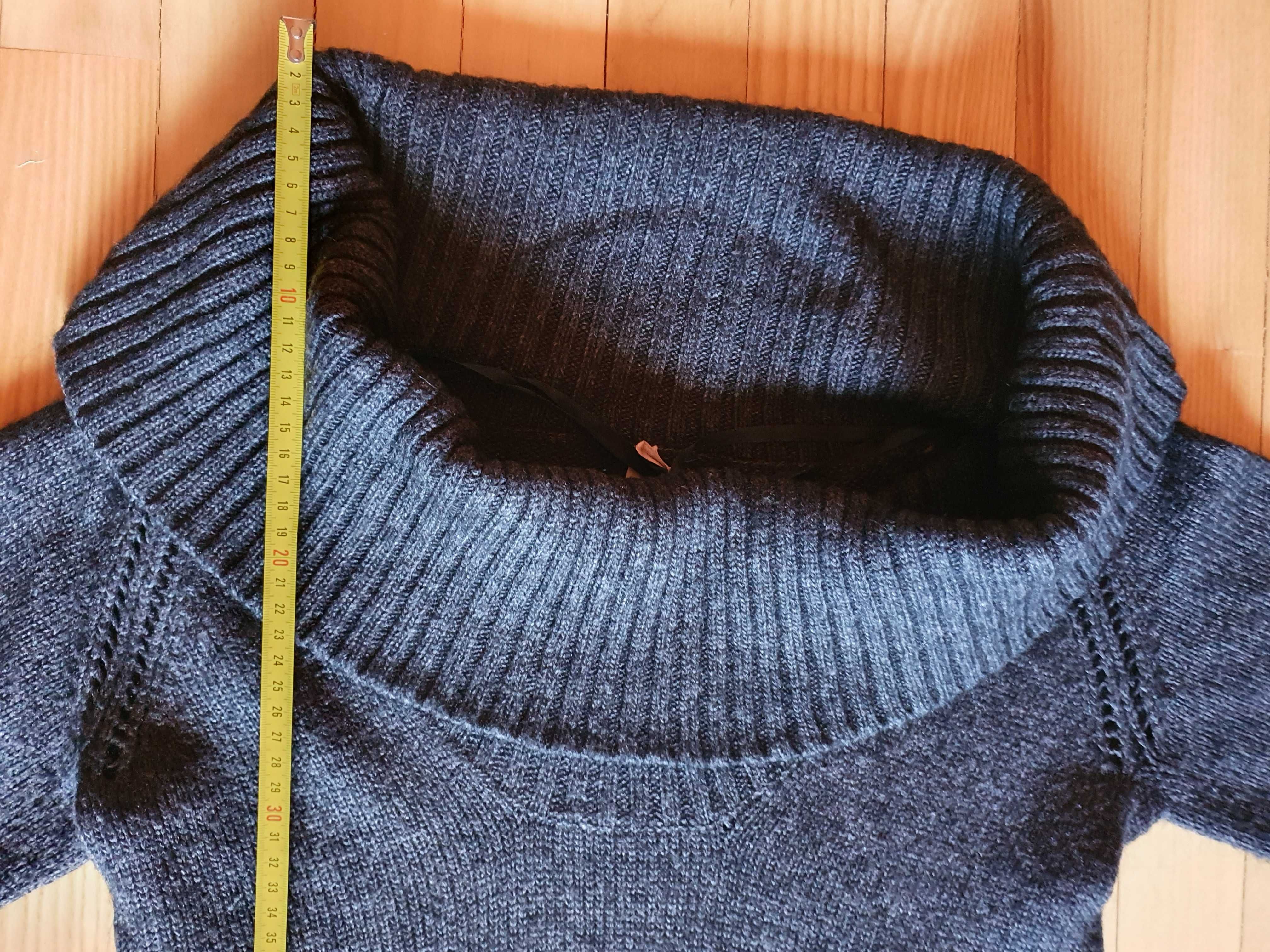 Długi sweter/sukienka Camaieu wełna i alpaka