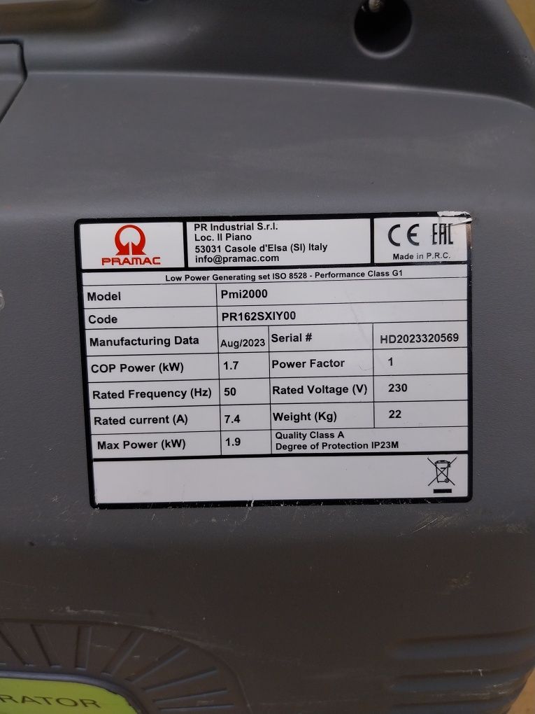 Pramac PMi 2000 Generator Agregat Prądotwórczy