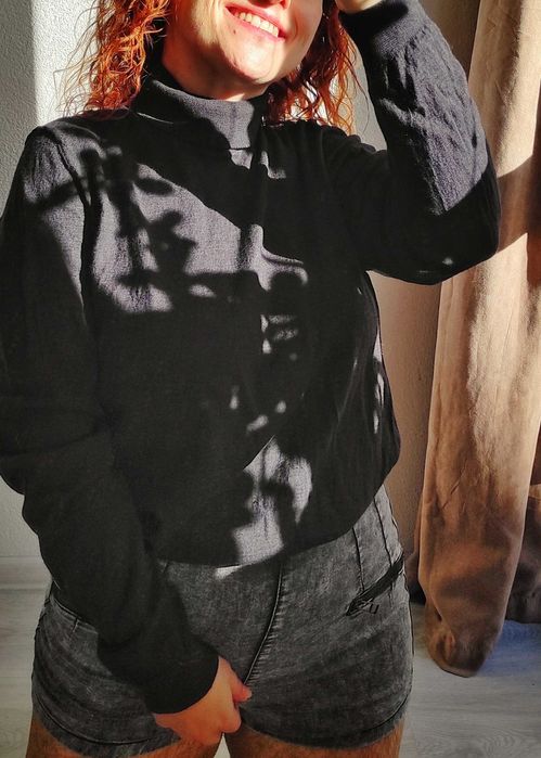 Grafitowy sweter / golf extra fine merinowool z Maerz 54 S - M