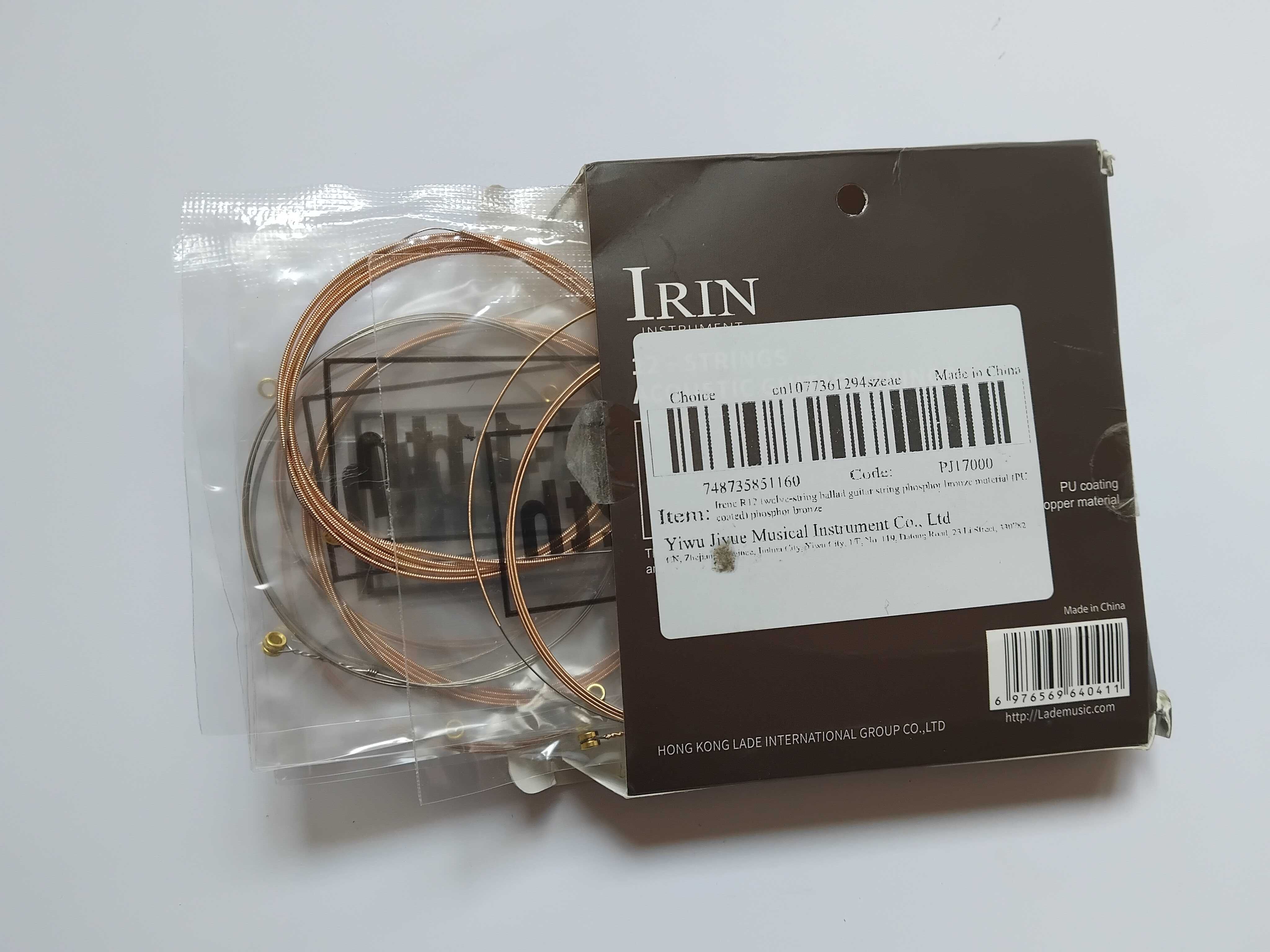 Струны 12 двенадцатиструнной гитары IRIN Phosphor Bronze