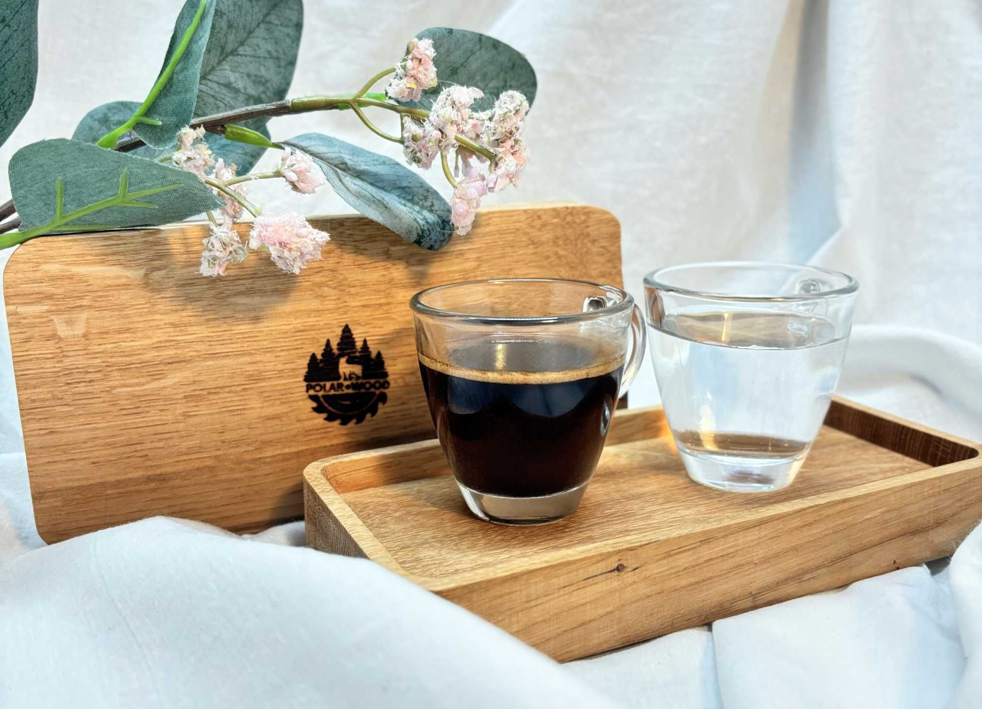 Dębowa podstawka na kawę, herbatę lub drobiazgi
