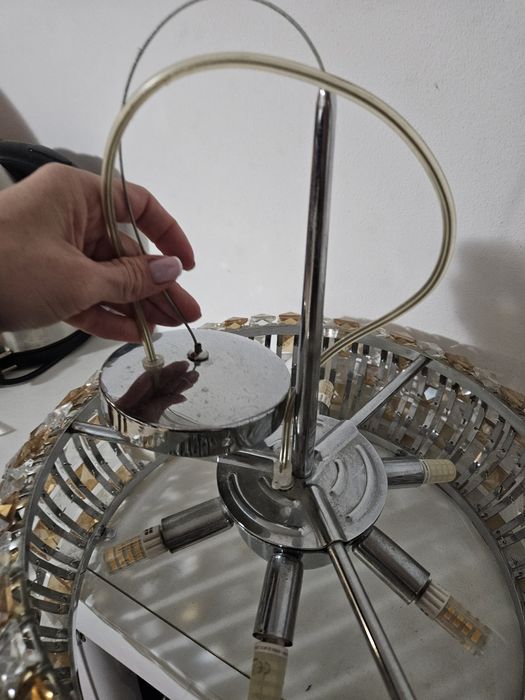 Lampa ITALUX błyszcząca, srebrno złota