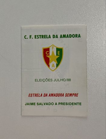 Folheto Clube Futebol Estrela da Amadora - Eleições 1988