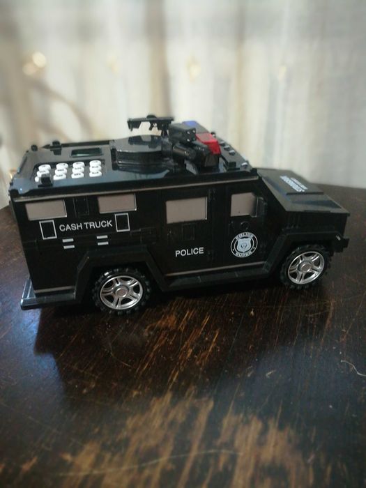 Детская машина полицейская, сейф копилка "CASH TRUCK" с кодовим замком