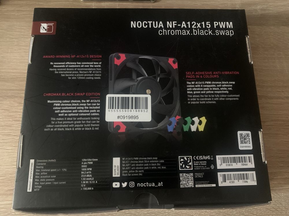 Вентилятор noctua NF-A12x15 PWM CHROMAX Black