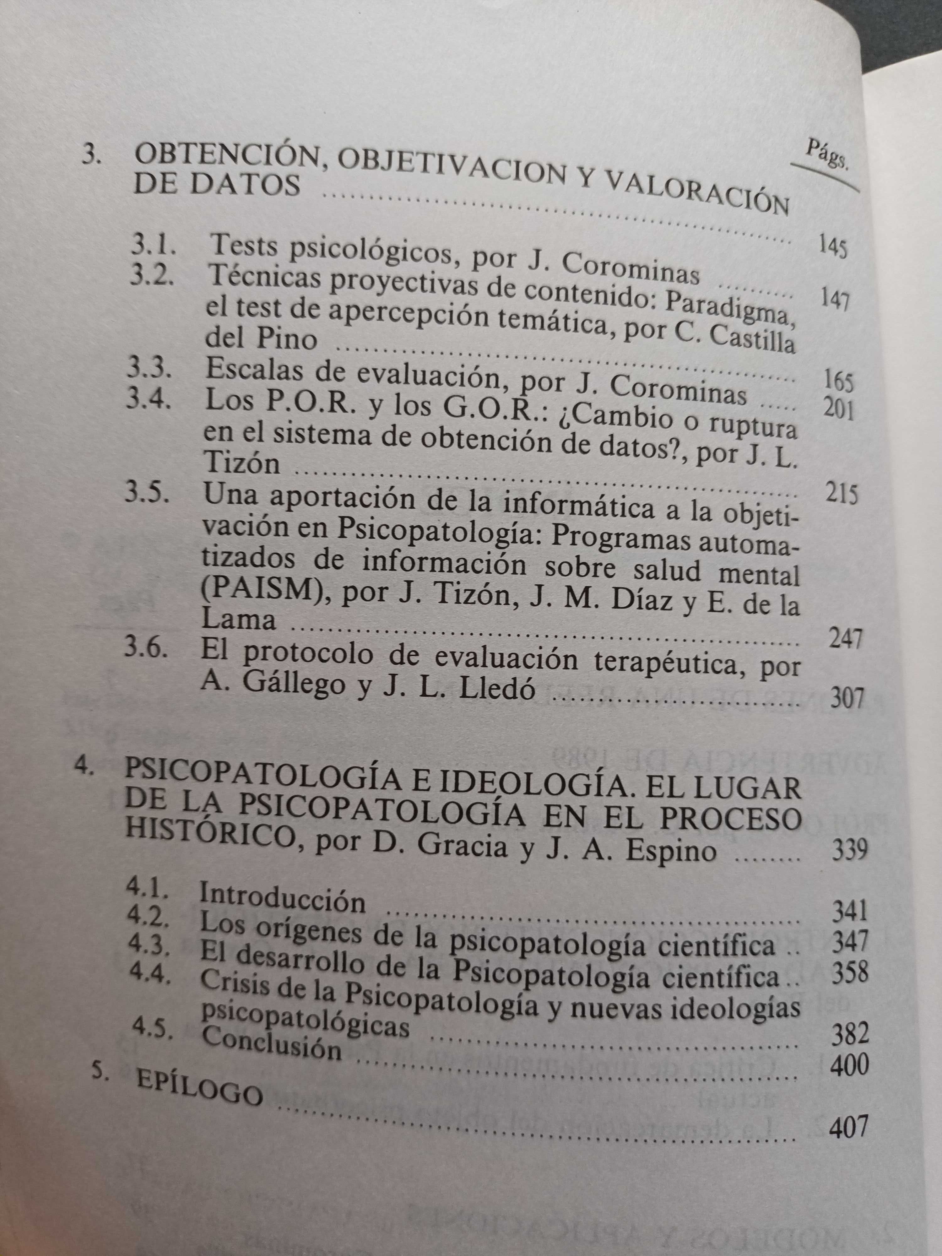 "Criterios de Objectivación en Psicopatología" Carlos C. del Pino