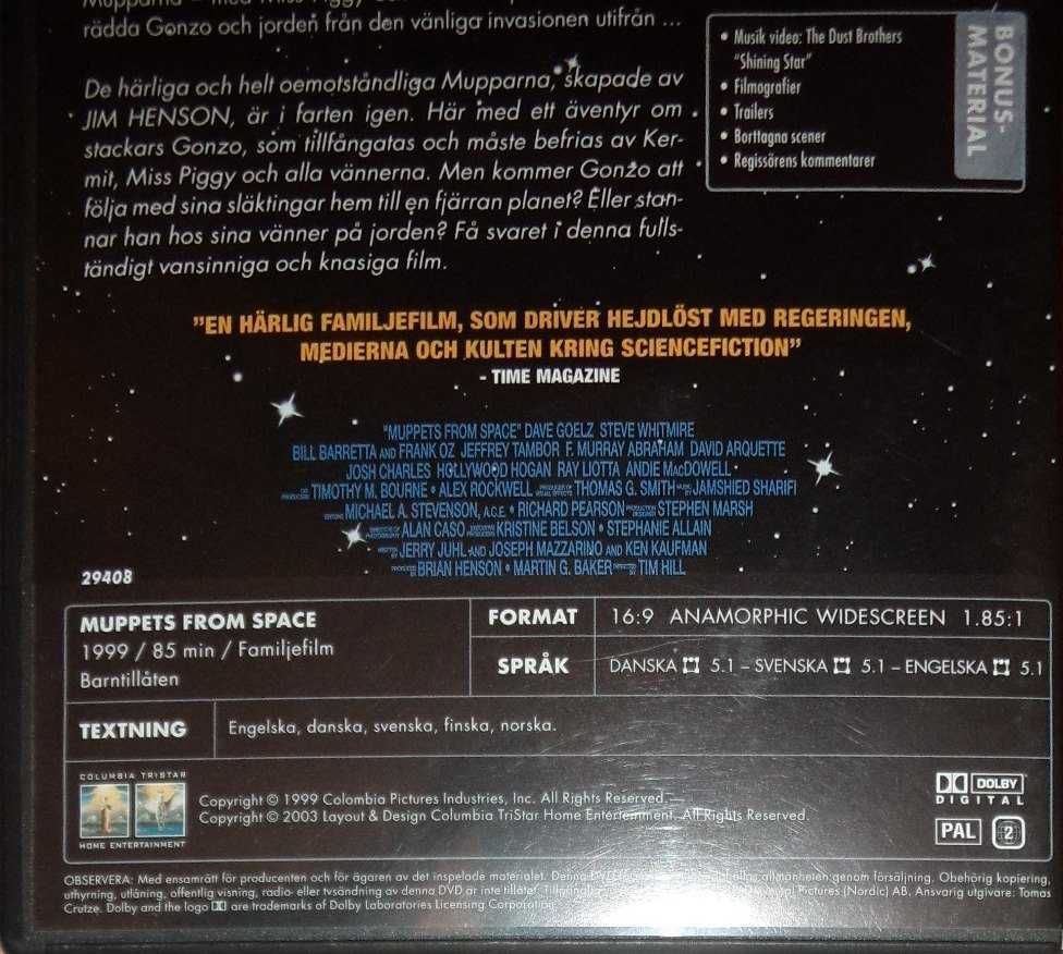 film Muppety z kosmosu, Mapety Jim Henson, Muppets from space 2003 DVD