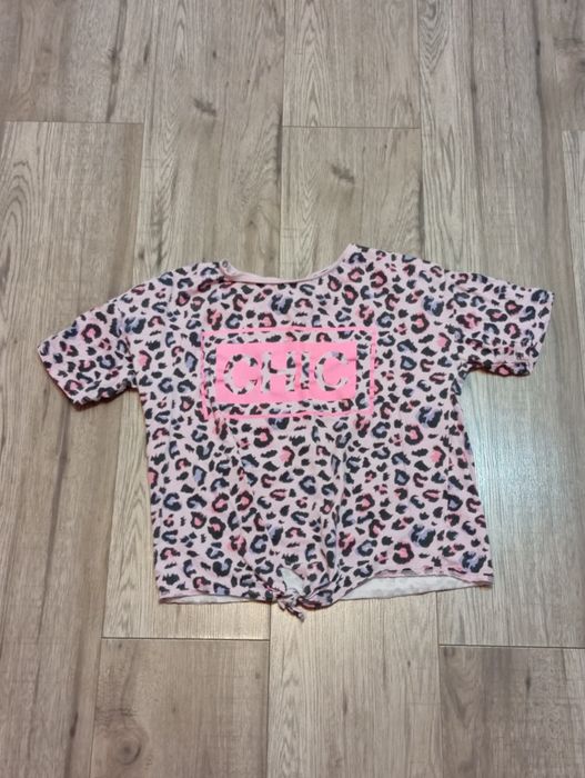 T-shirt dla dziewczynki w panterke rozmiar 146/152