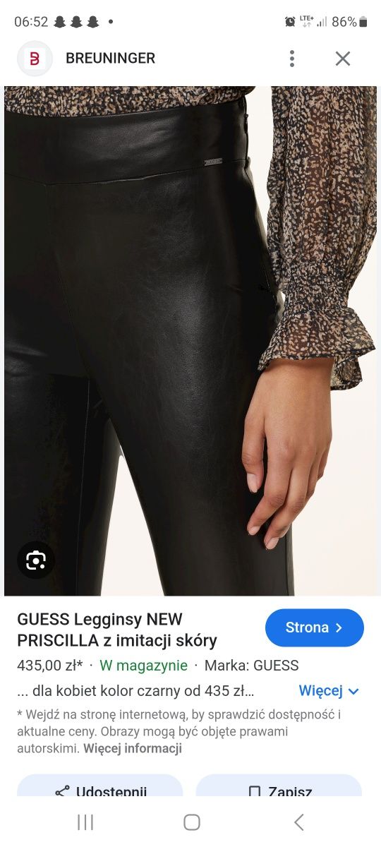 Legginsy guess ekoskóra