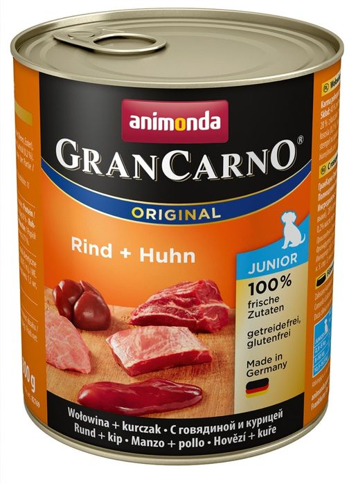 GranCarno Wołowina + kurczak junior 6x800g
