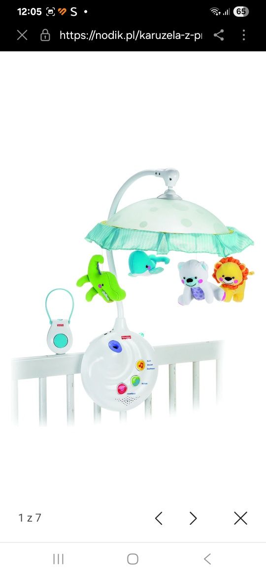 Pozytywka projektor na łóżeczko Fisher price