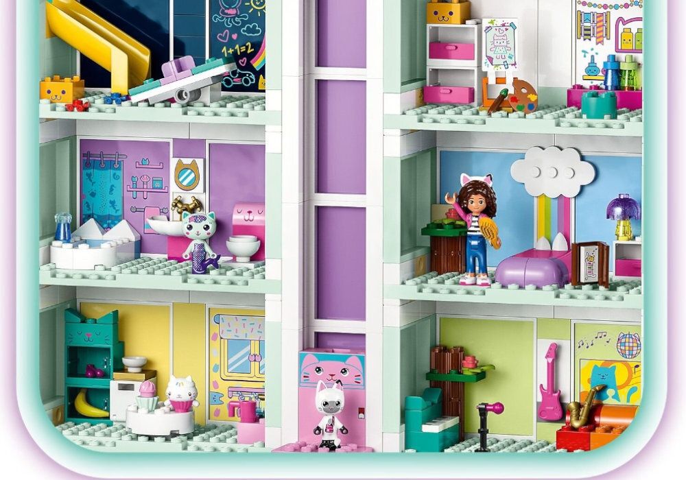 lego, koci domek Gabi, 10788, Gabby's Dollhouse, klocki, domek, kotki
