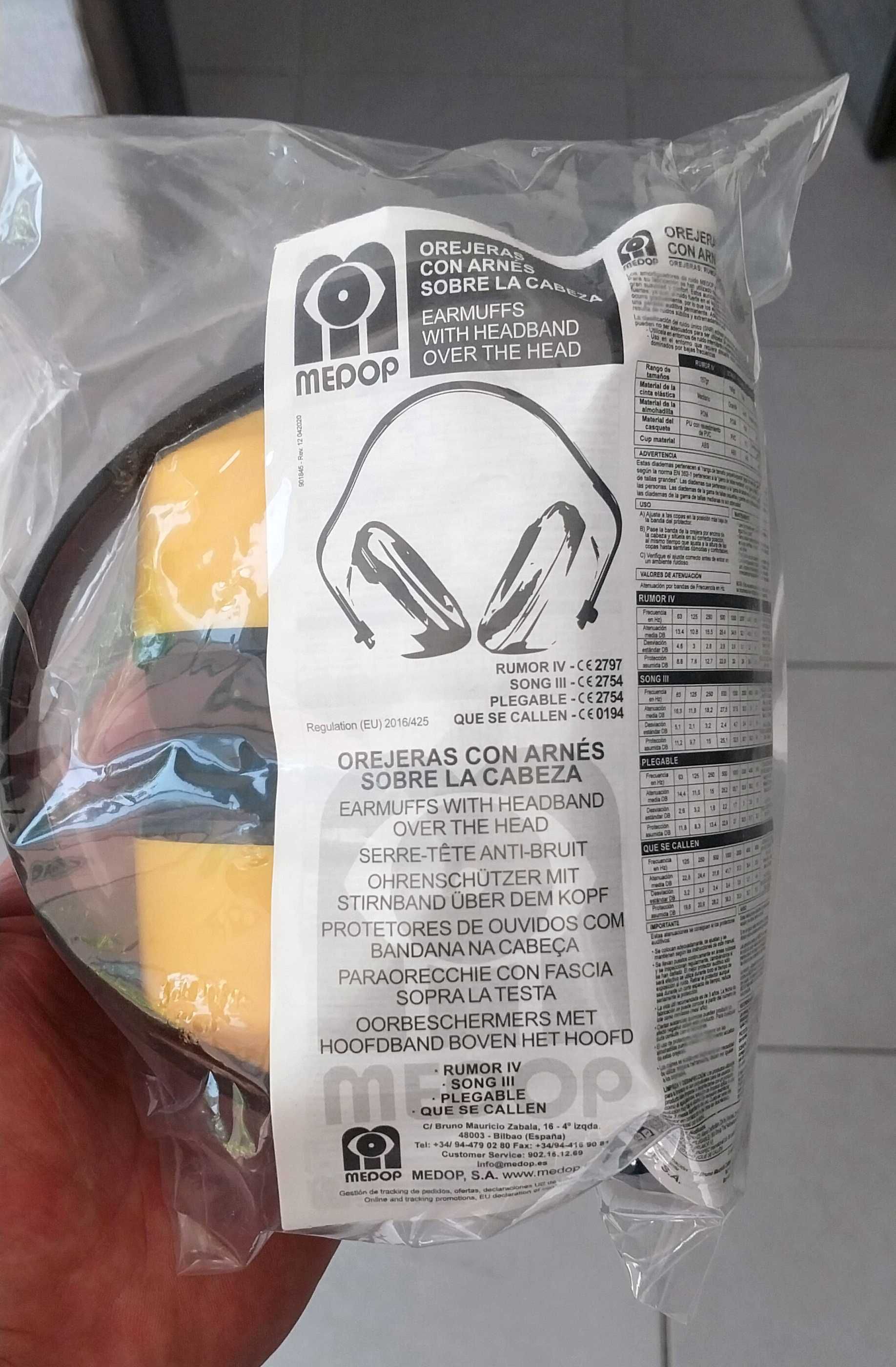 Auricular Cabeça Proteção Medop Amarelo Embalado