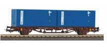 Piko 58755 - Wagon towarowy kontenerowy z 2x20ft kontenerami H0 1:87