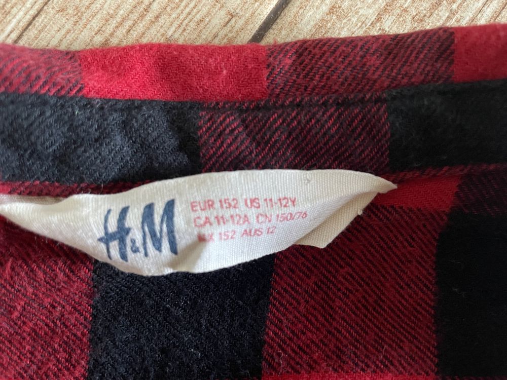 Рубашка в клітинку H&M, 152 розмір, 11-12 років