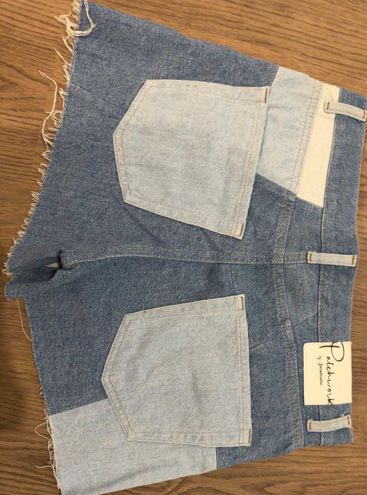 calções patchwork da stradivarius 38