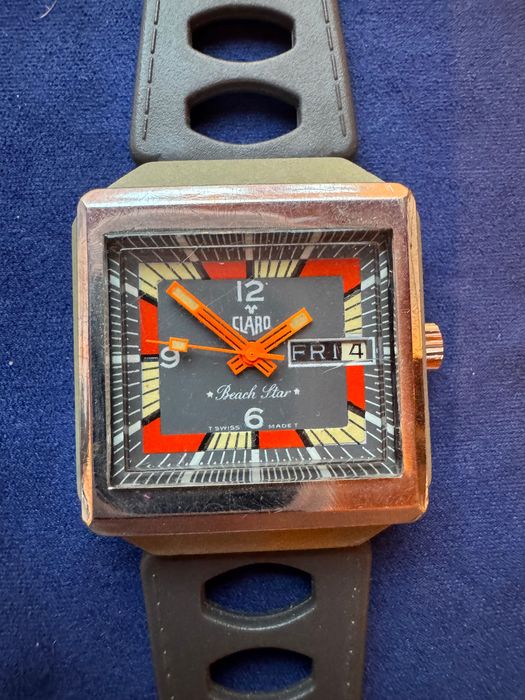 Claro Beach Star Swiss Made – lata 70., mechaniczny, nie działa 37mm