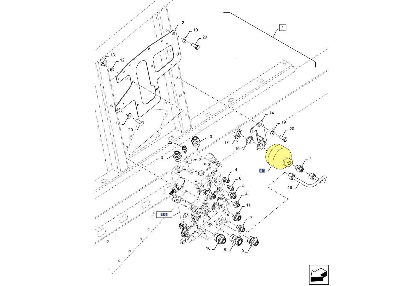 Akumulator hydrauliczny Case New Holland 8656.2190 ORYGINAŁ CNH