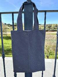 Tote bag vichy cinza com elestico sortido