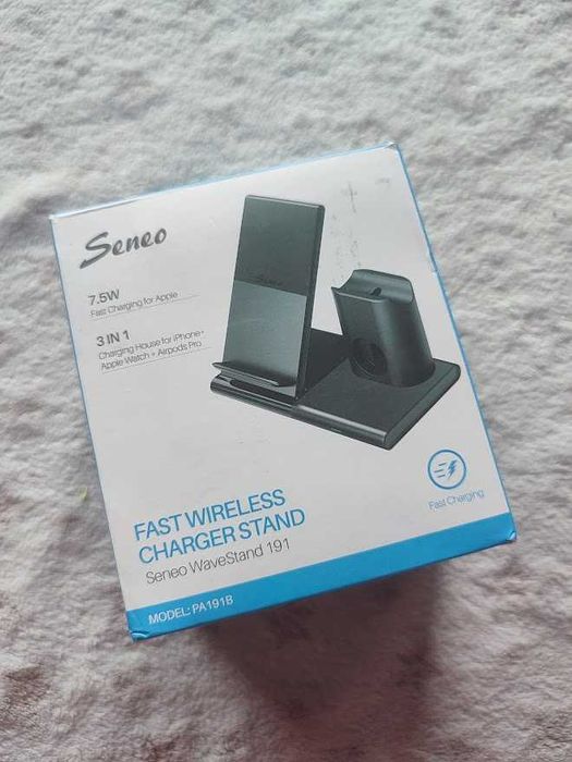 Seneo PA191B 3w1 ładowarka indukcyjna iPhone Apple Watch Airpods
