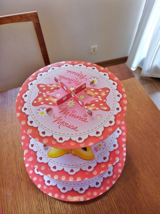 Patera 3-poziomowa tekturowa Minnie Mouse