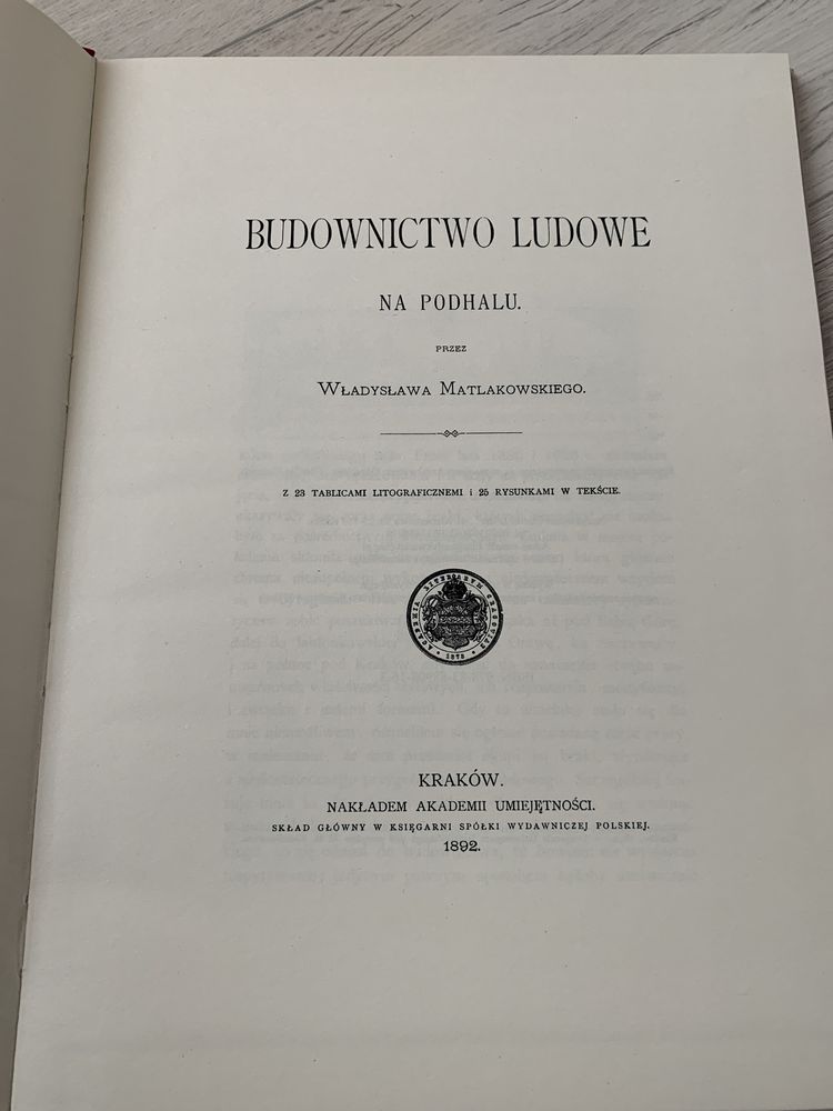 Wladyslaw Matlakowski Budownictwo Ludowe na Podhalu