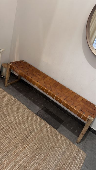 Pleciona ławka brązowa