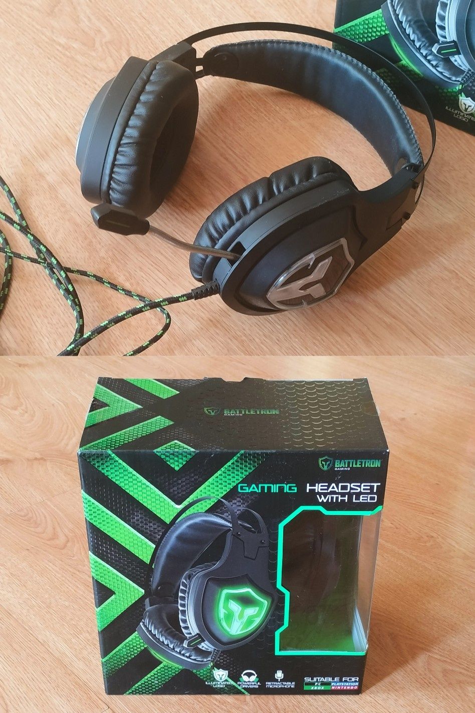 Słuchawki z mikrofonem Battletron Gaming Headset LED