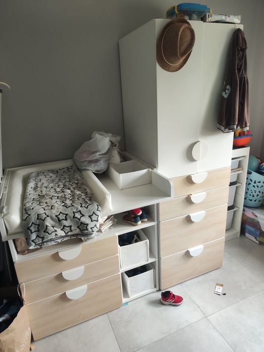 Szafa,  SMÅSTAD / PLATSA  biały/brzoza z 4 szufladami, 60x42x181 cm
Sz