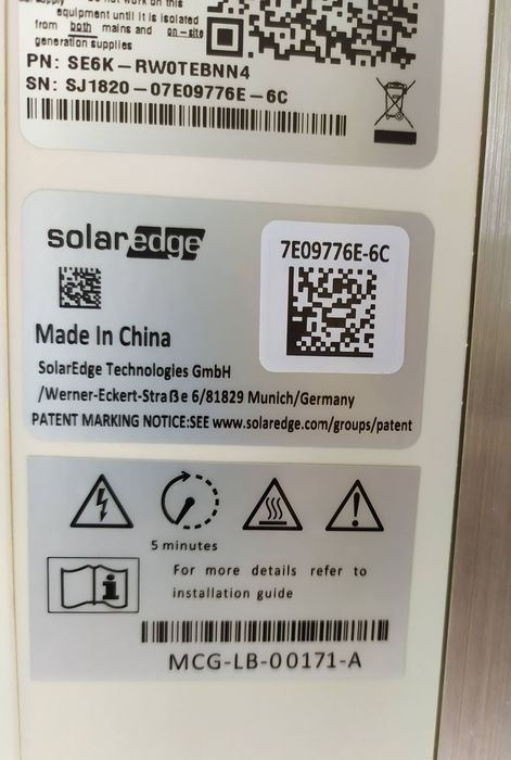 Sprzedam falownik solaredge 6kw