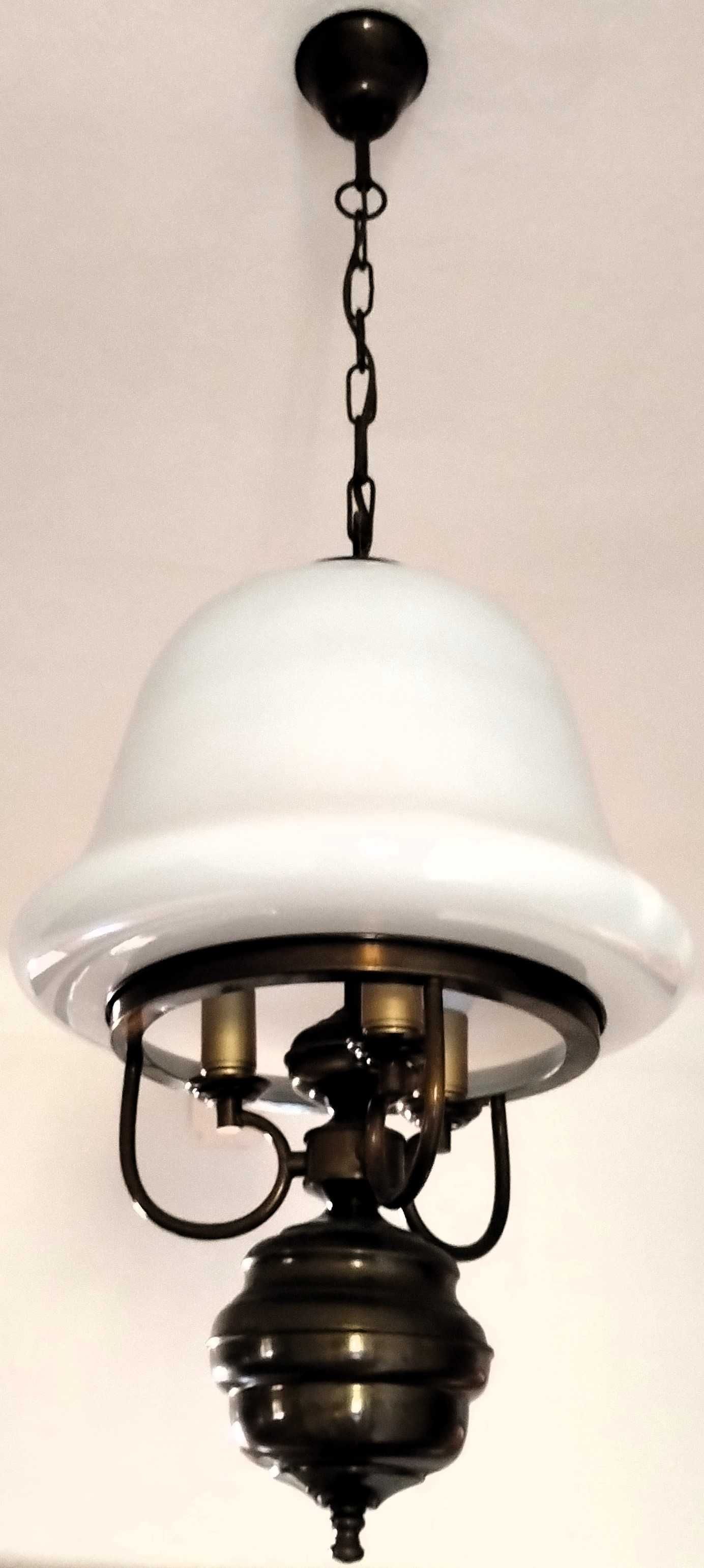 Candeeiro Tecto 3 Lampadas - Metal & Vidro